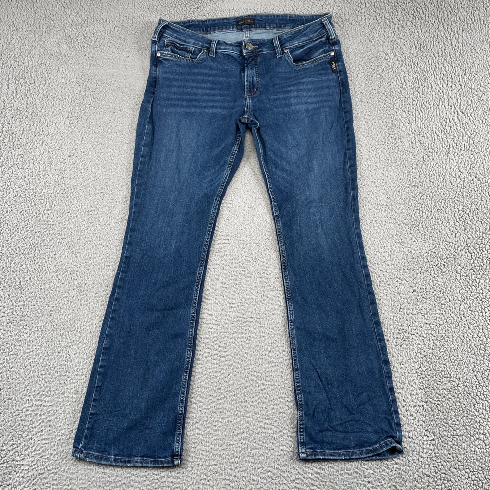 Silver Jeans Co. Jeans Women W33 L33 Blue Elyse Slim Boot Stretch Denim Mid Rise